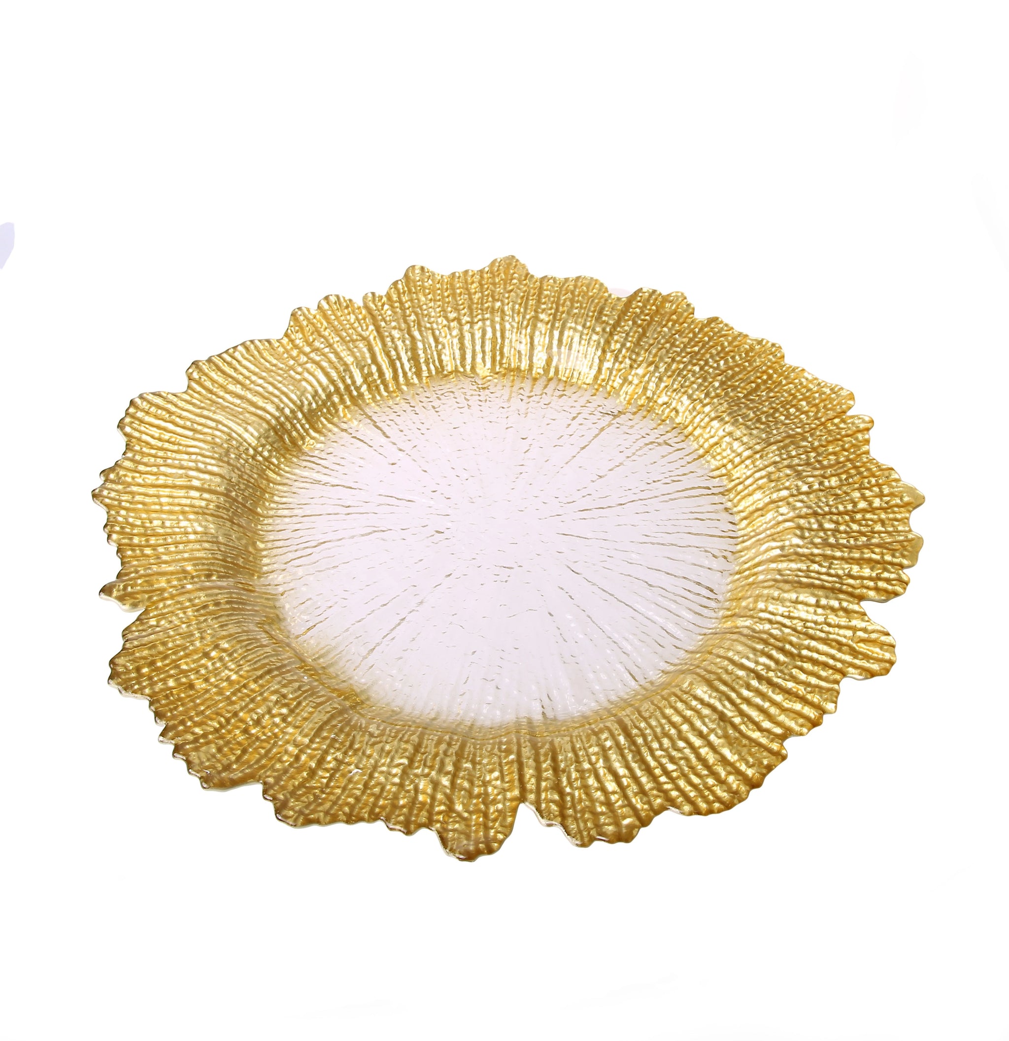 Gold Flower Shapped Charger (set of 4)