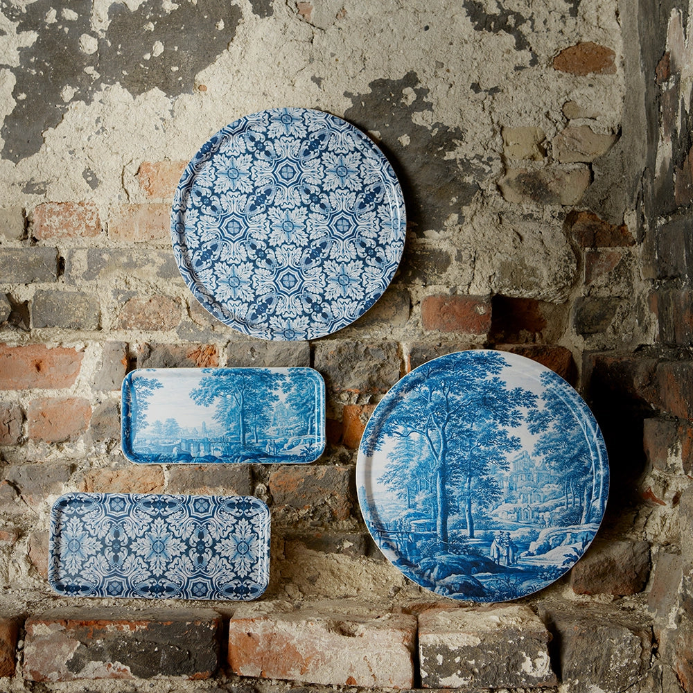 Blue Landscape Round Tray