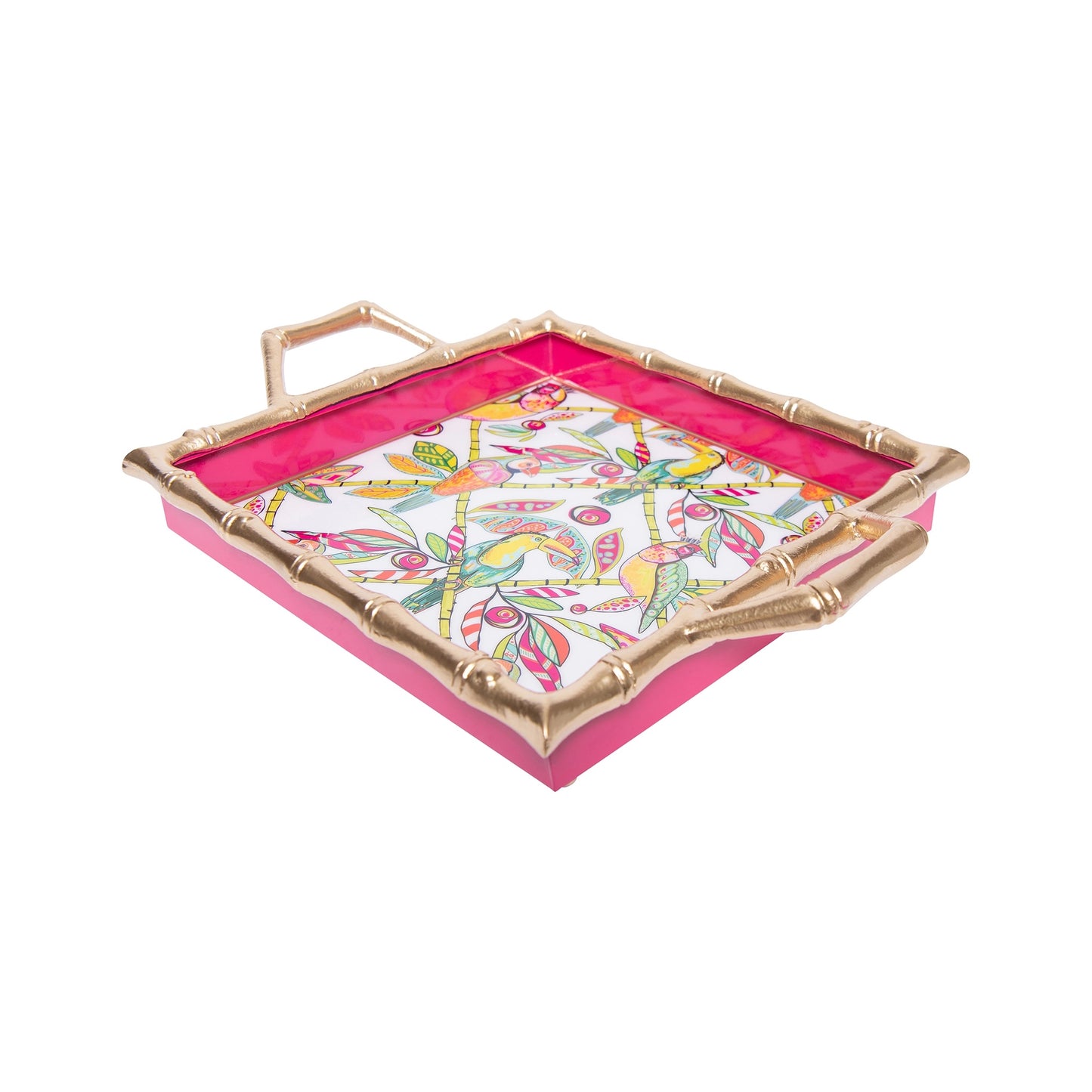 Bamboo Paradise Enameled Chang Mai Tray 12"x12"