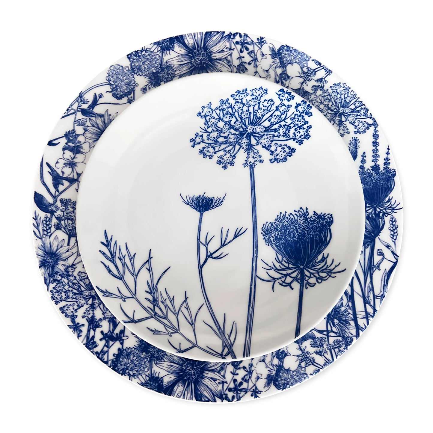 Blue Floral Dinner Plate