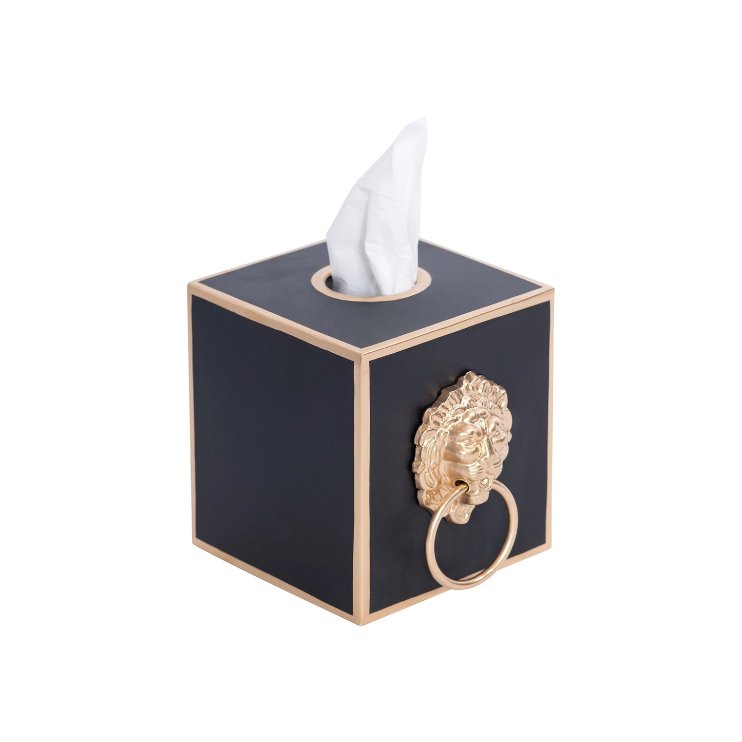 Lion's Head Tissue Box Cover - Black