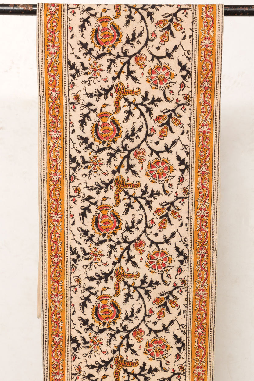 Gold & Rose Kalamkari Table Runner