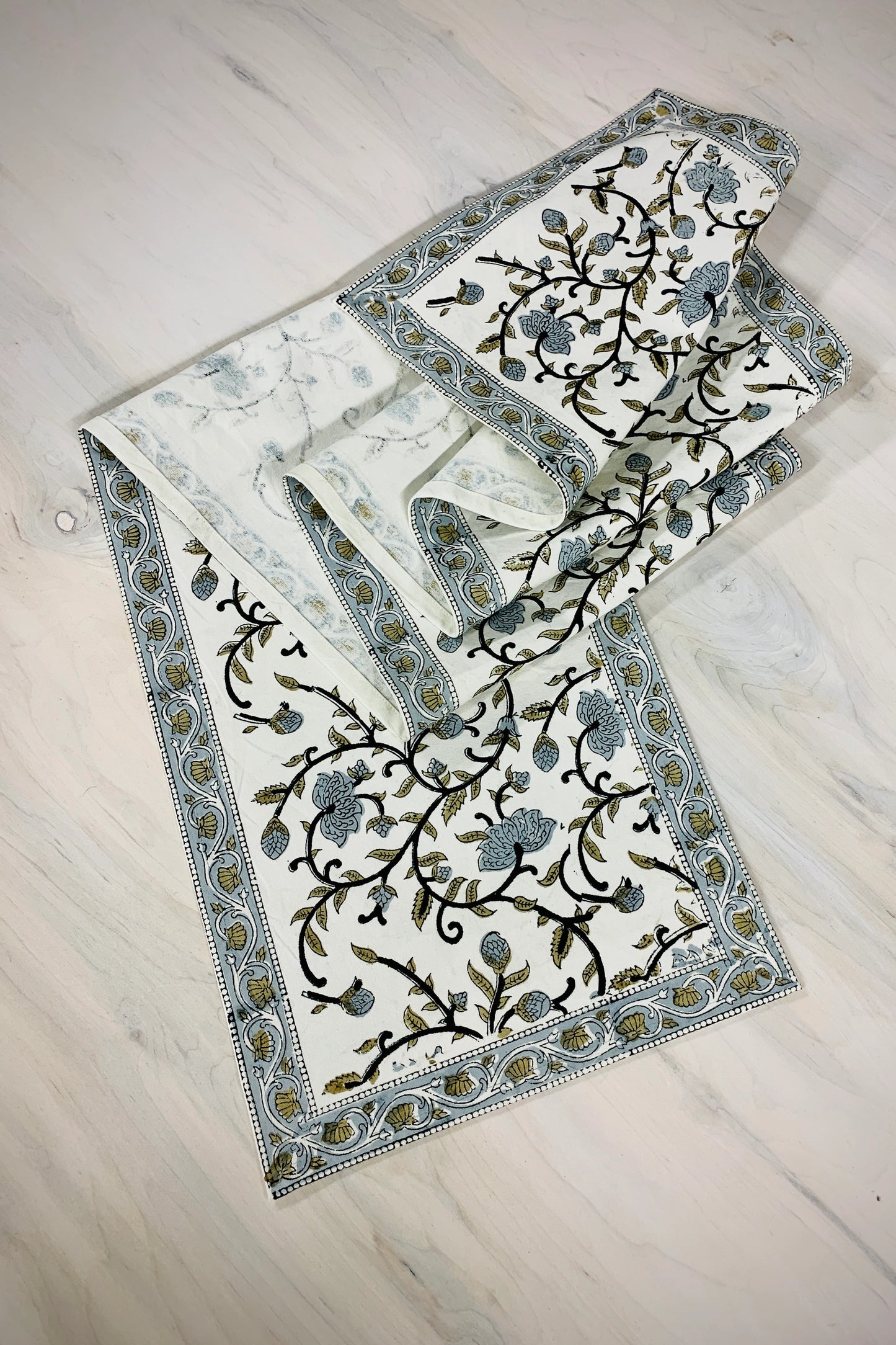 Silver Floral Table Runner