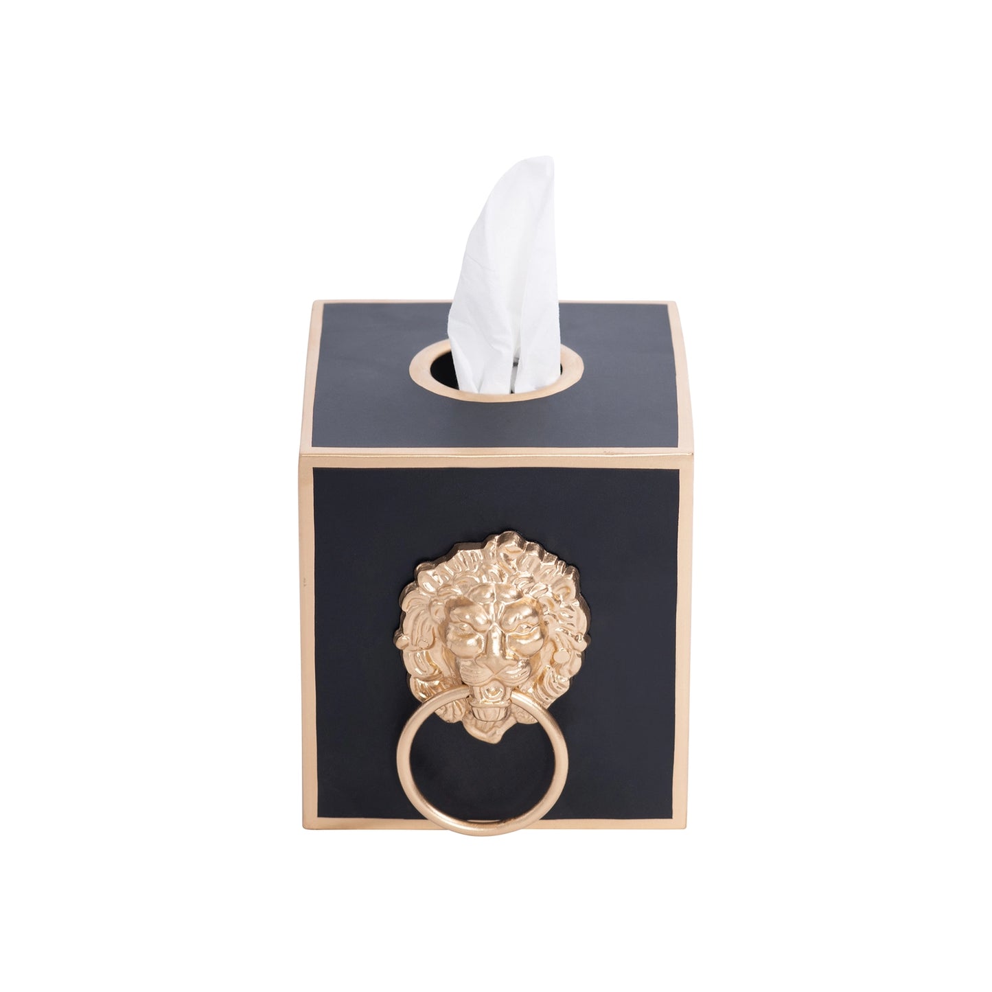 Lion's Head Tissue Box Cover - Black