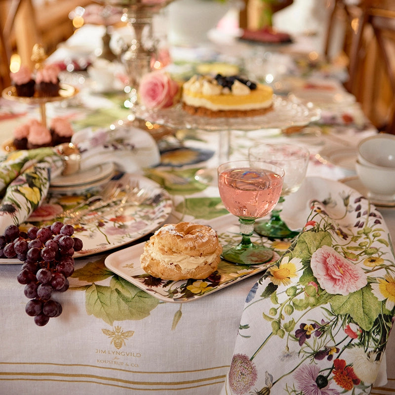 Garden Floral Linen Tablecloth