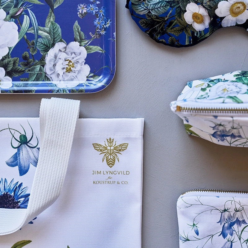 Blue Flower Garden Rectangular Tray