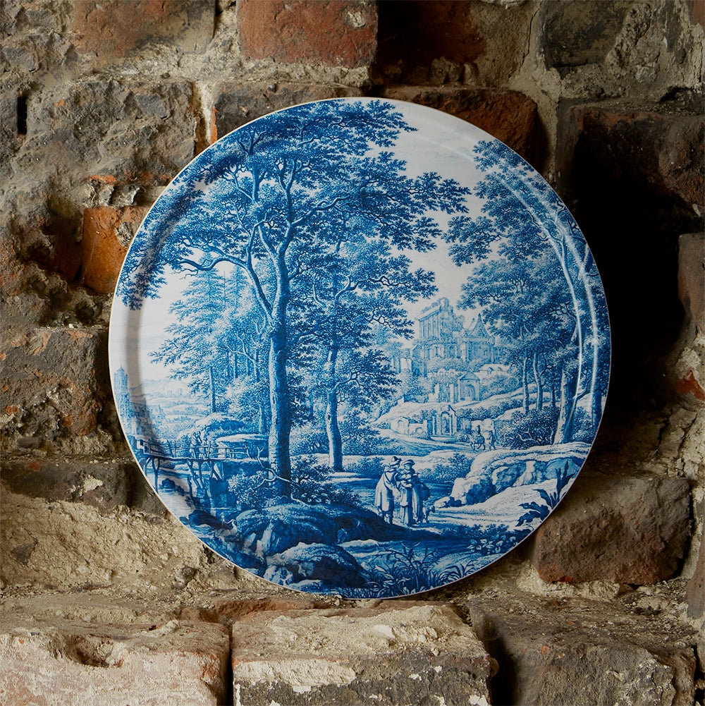 Blue Landscape Round Tray