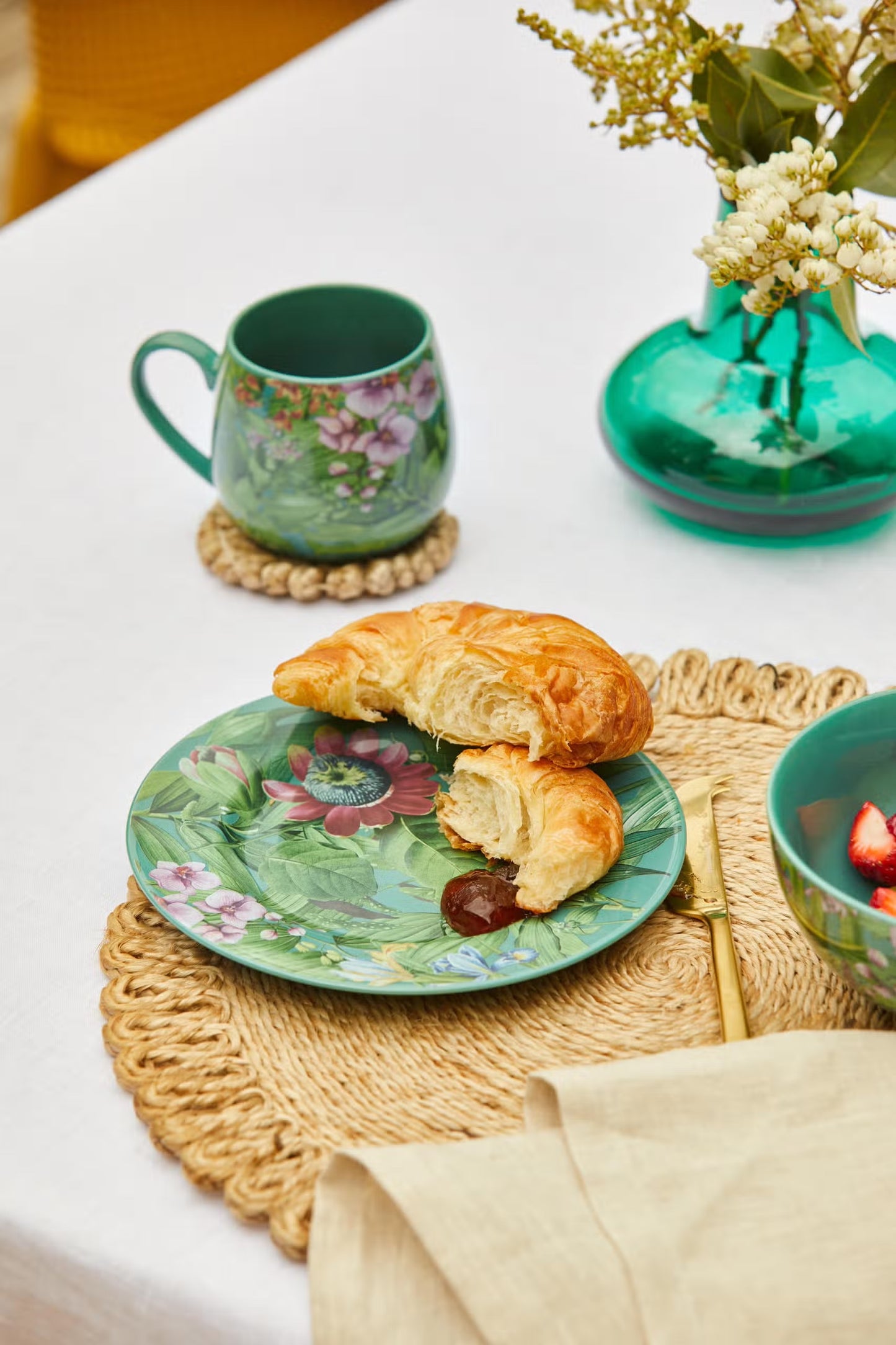 Emerald Midnight Garden Plates  (set of 4)