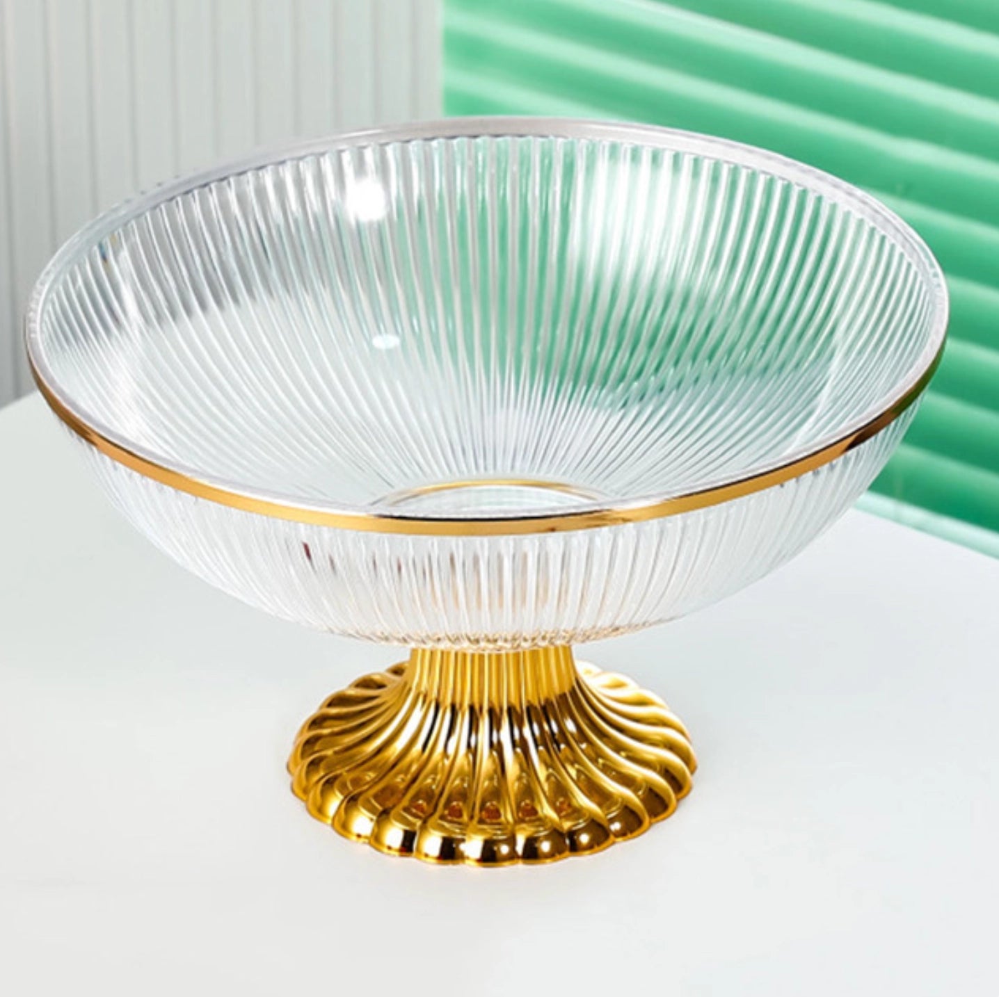 Gilded Pedestal Fruit Bowl