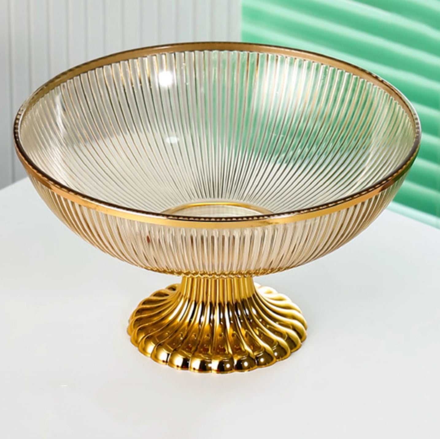 Gilded Pedestal Fruit Bowl