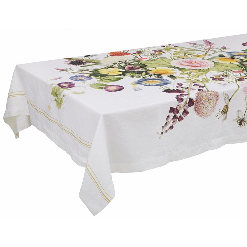 Garden Floral Linen Tablecloth