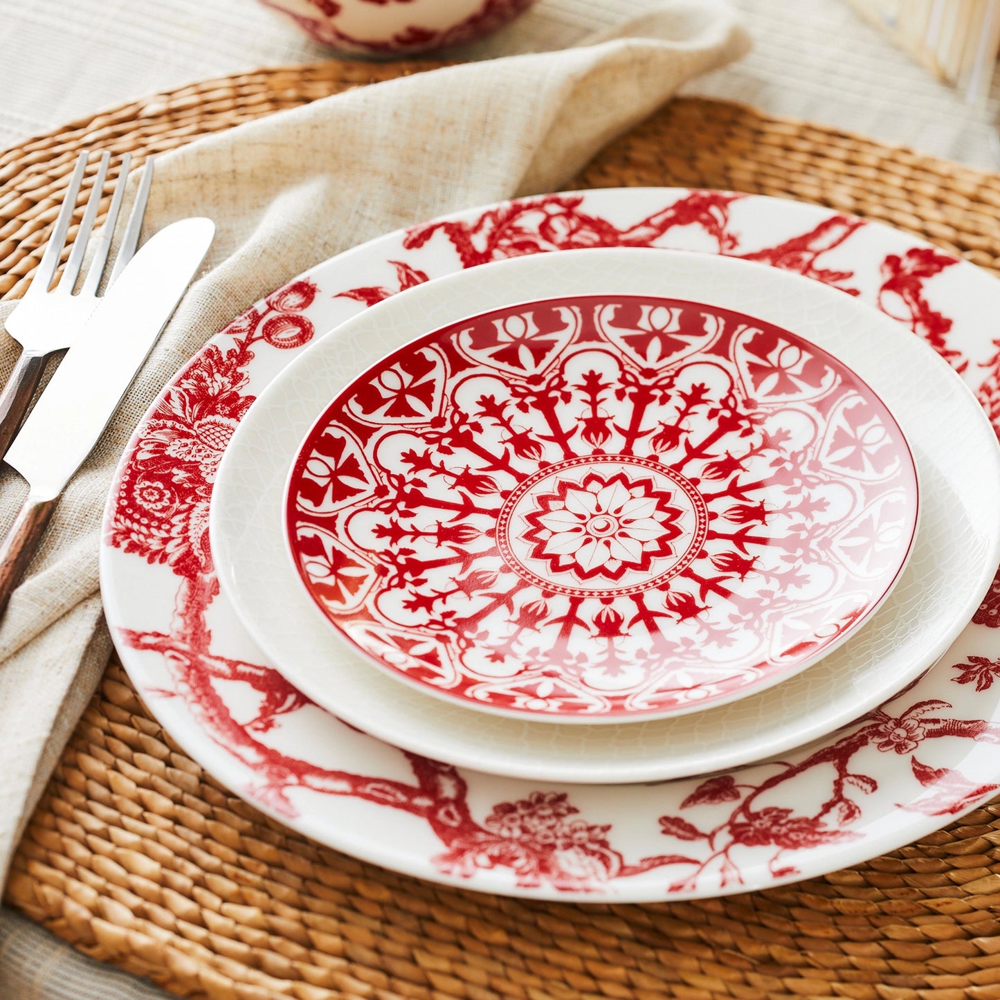 Crimson Vines Salad Plate